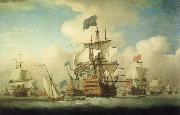 Monamy, Peter A fleet coming to anchor oil painting reproduction